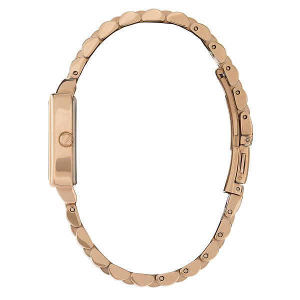 21mm Rectangle White & Carnation Gold Bracelet Watch - Image 4