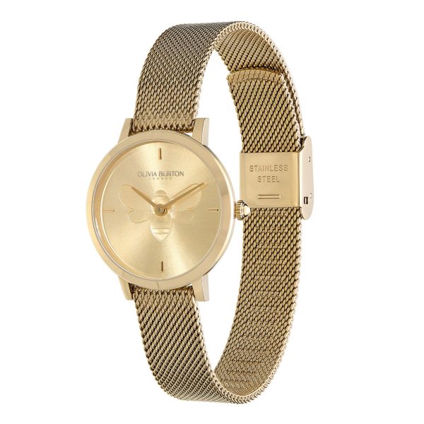 28mm Bee Ultra Slim Gold Mesh Watch - Image 2