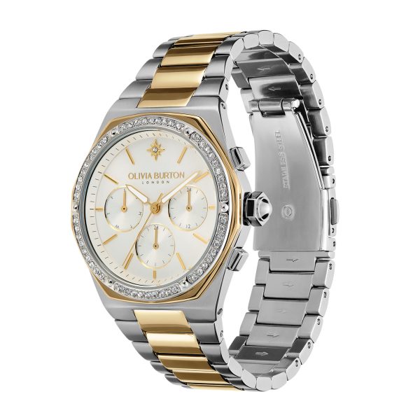38mm Hexa Multi-Function White & Two Tone Bracelet Watch - Image 2