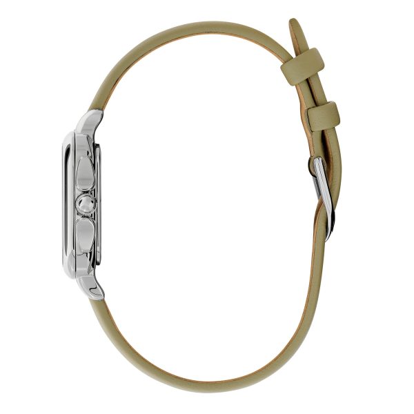 28mm Grosvenor Silver & Sage Green Leather Strap Watch - Image 4