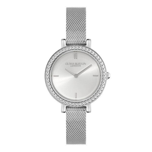 30mm Vintage Bead Silver Mesh Watch