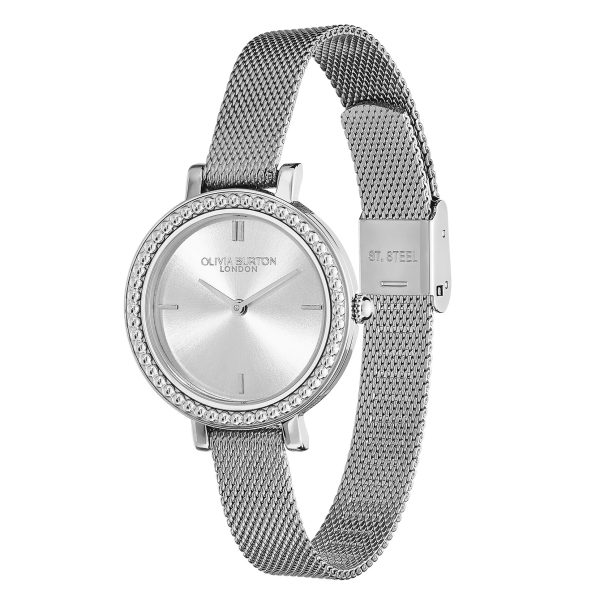 30mm Vintage Bead Silver Mesh Watch - Image 2