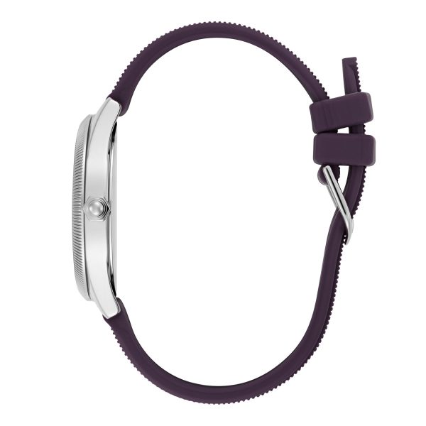 38mm Radiate Silver & Midnight Plum Silicone Strap Watch - Image 4