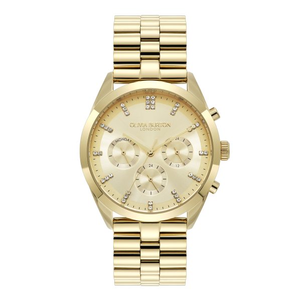 38mm City Classic Multifunction Gold Bracelet Watch