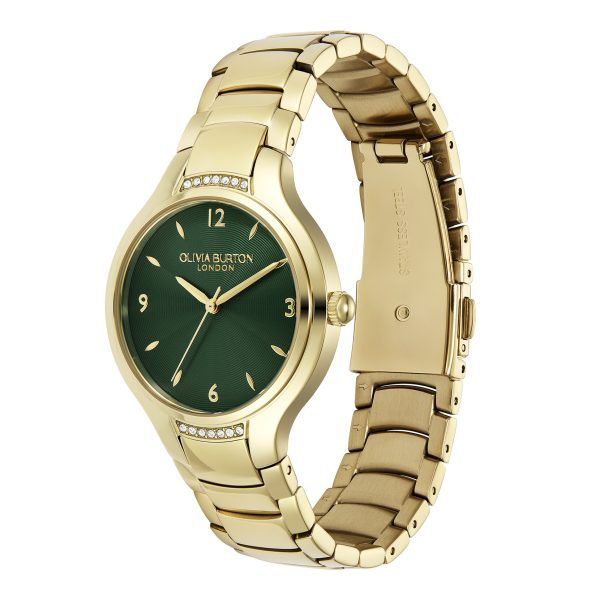 34mm Lea Forest Green & Gold Bracelet Watch - Image 2