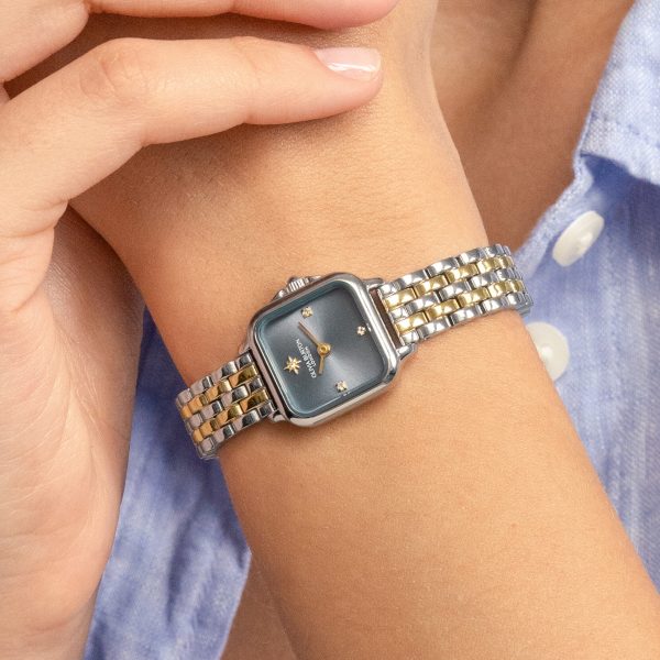 20mm Mini Grosvenor Chalk Blue & Two Tone Bracelet Watch - Image 3