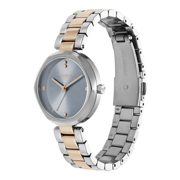 32mm Dimension T-Bar Chalk Blue & Two Tone Bracelet Watch - Image 2