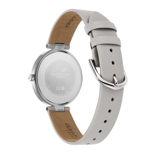 32mm Dimension T-Bar Silver & Earl Grey Leather Strap Watch - Image 5