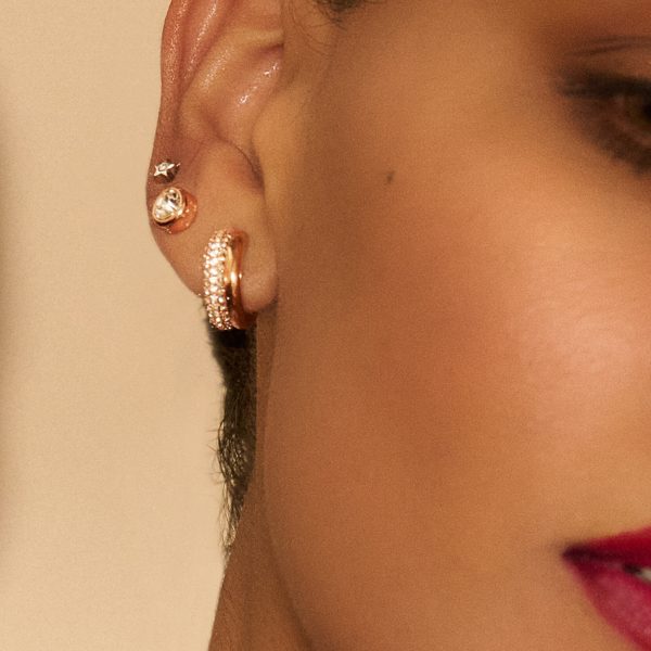 Entwine Rose Gold Hoop Earrings - Image 3
