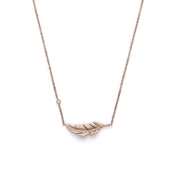 Feather Rose Gold Plated Necklace