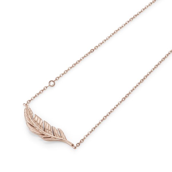 Feather Rose Gold Plated Necklace - Image 4