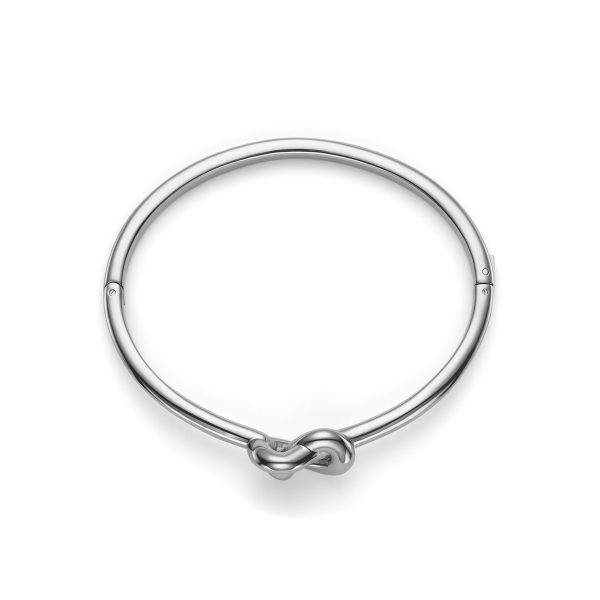 Lovers Knot Silver Tone Bangle - Image 2