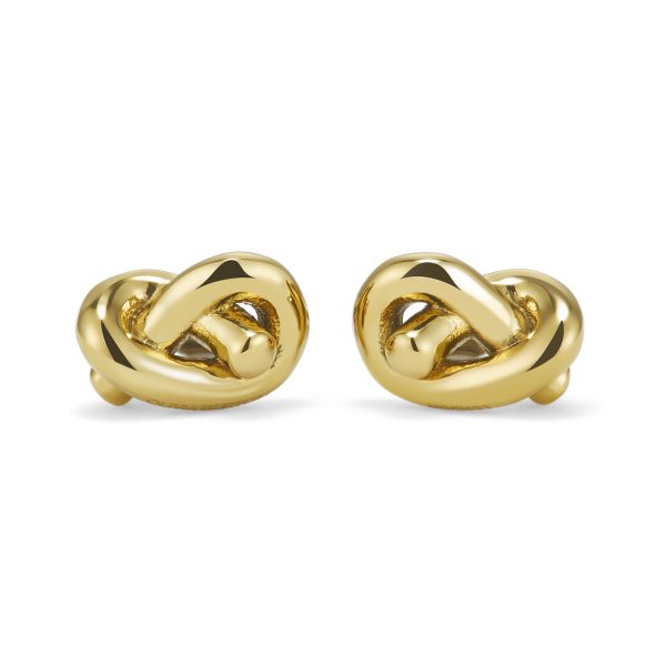 Lovers Knot Gold Plated Stud Earrings