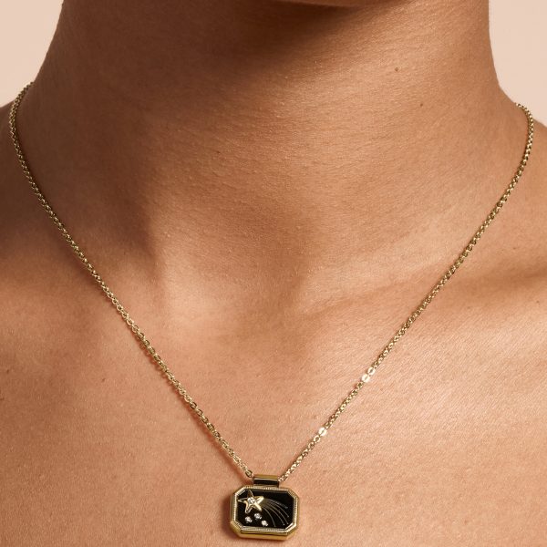 Shooting Star Onyx & Gold Plated Necklace - Image 3