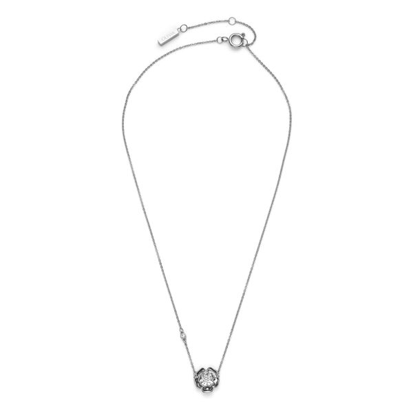 Tudor Rose Silver Tone Pendant Necklace - Image 2
