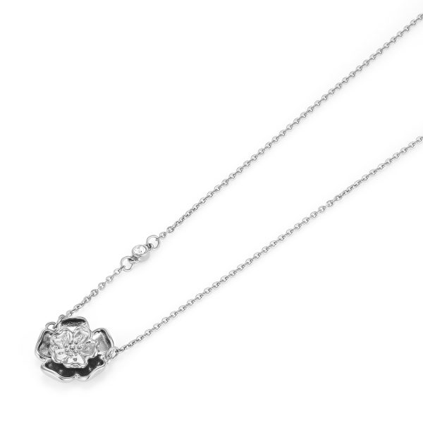 Tudor Rose Silver Tone Pendant Necklace - Image 4