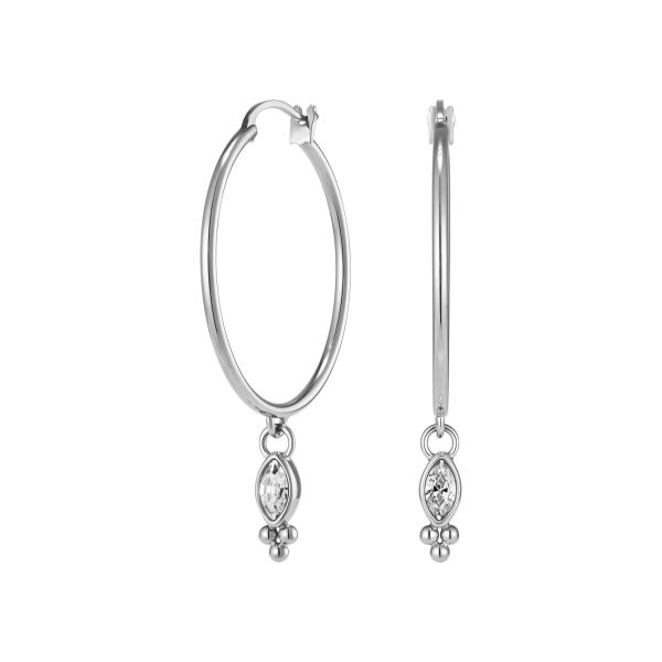 Dainty Silver Tone Hoop Earrings