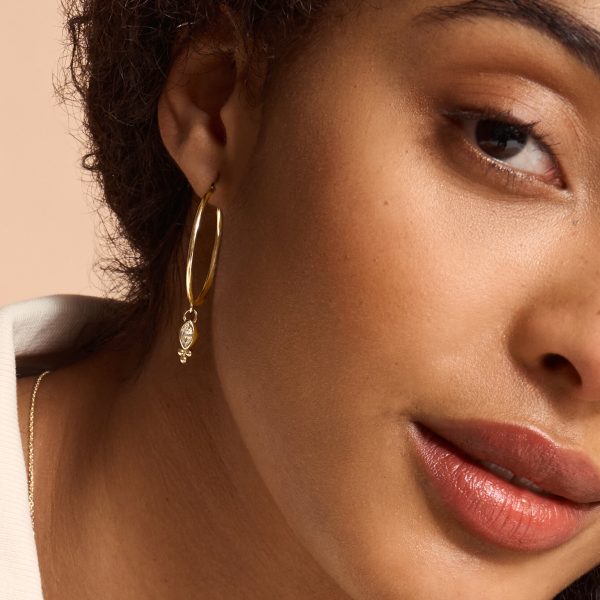 Dainty Gold Plated Hoop Earrings - Image 3