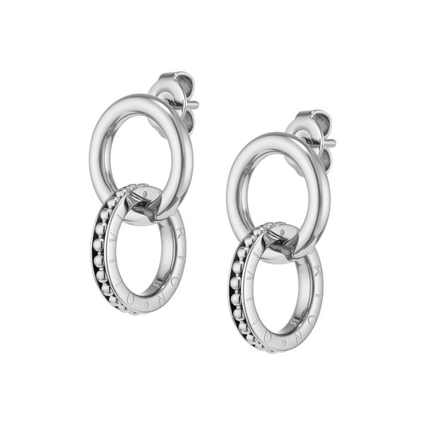 Amity Interlock Silver Tone Stud Earrings - Image 2