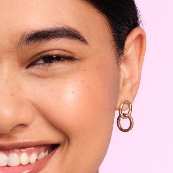 Amity Interlock Rose Gold Plated Stud Earrings - Image 3