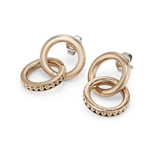 Amity Interlock Rose Gold Plated Stud Earrings - Image 4