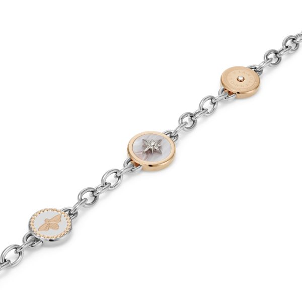 Bee and North Star Silver & Rose Gold Plated Charm Bracelet - Image 4