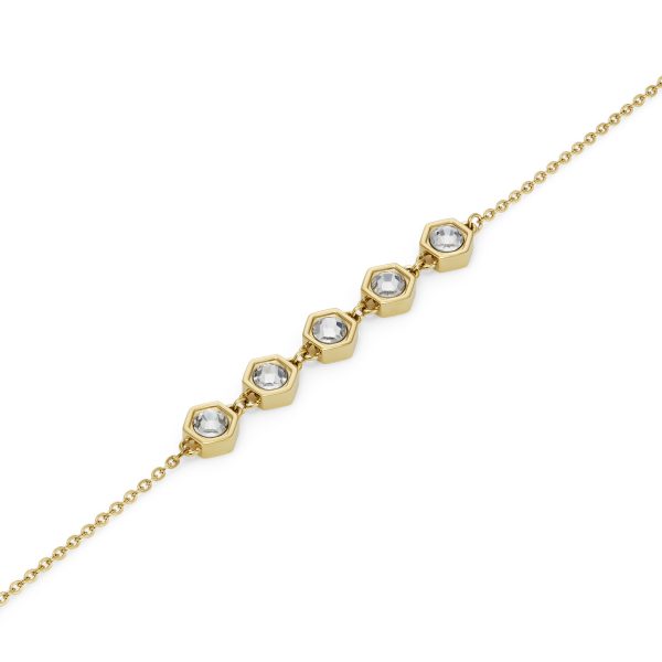Ever Stacked Crystal Honeycomb Gold Plated Stacking Bracelet - Image 4